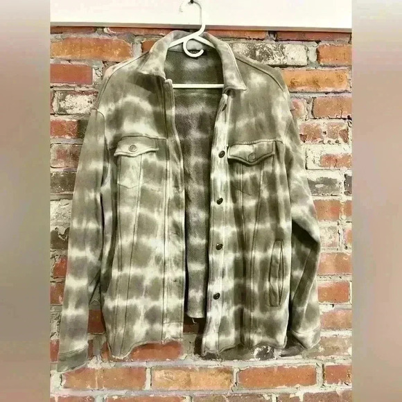 Anthropologie Olivaceous Dyed Shacket Sized Small - Picture 5 of 11